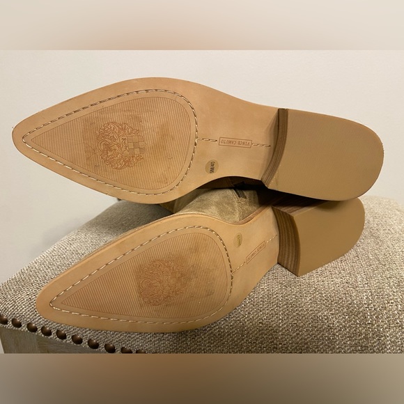 Vince Camuto Beaanna Tan Suede Inside Zip Western Cowgirl Boots - Picture 10 of 15